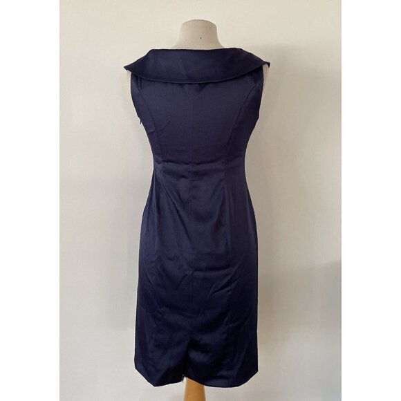 Evan-Picone Dark Navy Blue Dress Size 4P - Picture 3 of 5